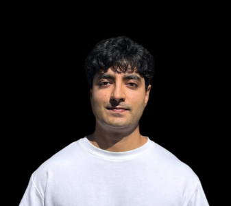 My headshot. Black background.